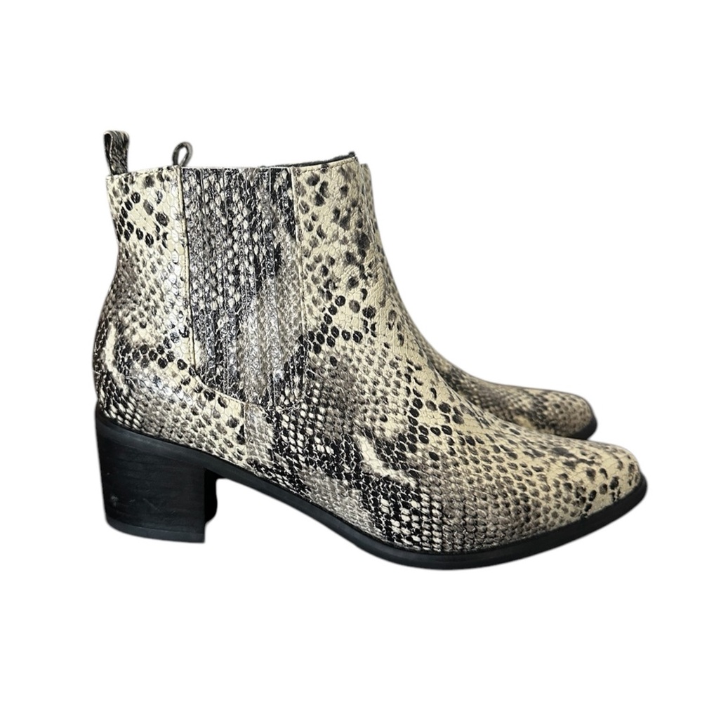 Blondo Women’s Ankle Boots Leather Elvina Snakeskin Print Waterproof Size 10